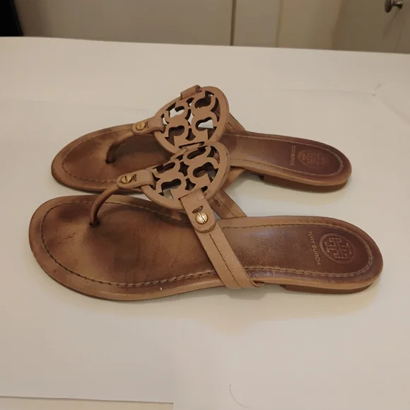 Tory Burch Brown Leather Miller Sandals - Picture 13 of 16